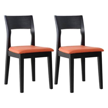 Contemporary Dining Chair 16'' Wide Open Side Chair with 4 Black Wood Legs for Home Use Orange 2 Piece Set Clearhalo ' kitchen&dining_furn' 'Dining Chairs' 'Dining Tables & Seating' 'dining_chair' 'furn' 'furn_dining_chair' 'Furniture' 'furniture_dining_chair' 'Kitchen & Dining Furniture' 'kitchen' 3494061