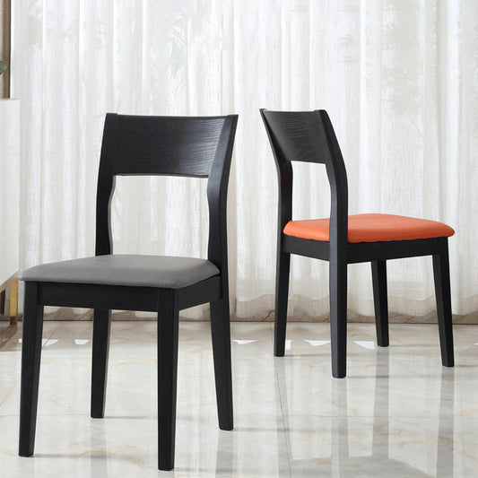 Contemporary Dining Chair 16'' Wide Open Side Chair with 4 Black Wood Legs for Home Use Clearhalo ' kitchen&dining_furn' 'Dining Chairs' 'Dining Tables & Seating' 'dining_chair' 'furn' 'furn_dining_chair' 'Furniture' 'furniture_dining_chair' 'Kitchen & Dining Furniture' 'kitchen' 3494062