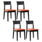 Contemporary Dining Chair 16'' Wide Open Side Chair with 4 Black Wood Legs for Home Use Orange 4 Piece Set Clearhalo ' kitchen&dining_furn' 'Dining Chairs' 'Dining Tables & Seating' 'dining_chair' 'furn' 'furn_dining_chair' 'Furniture' 'furniture_dining_chair' 'Kitchen & Dining Furniture' 'kitchen' 3494063