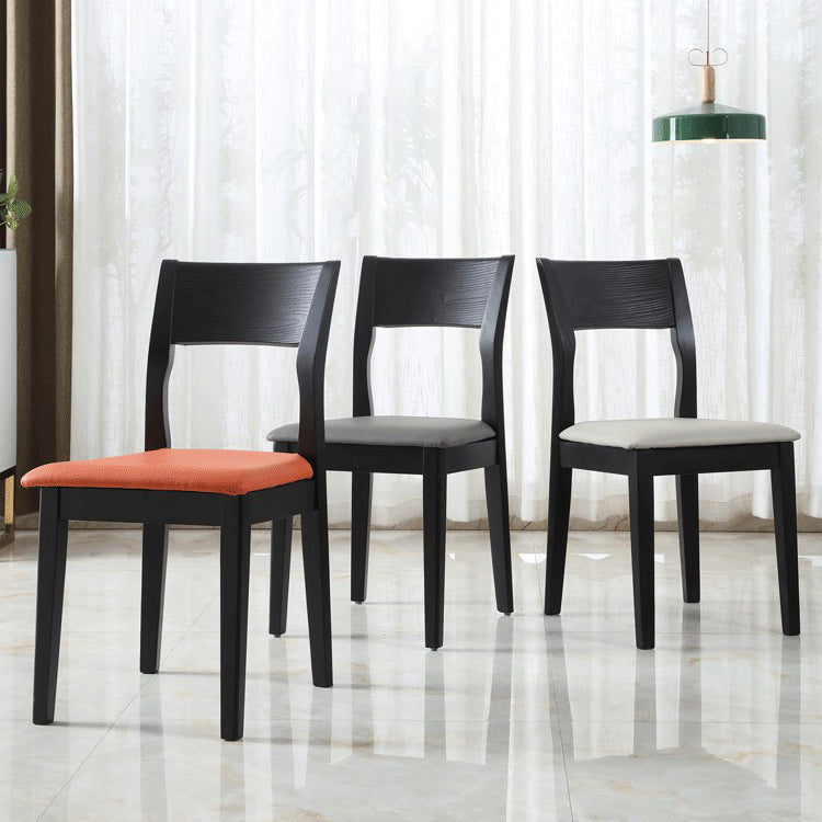 Contemporary Dining Chair 16'' Wide Open Side Chair with 4 Black Wood Legs for Home Use Clearhalo ' kitchen&dining_furn' 'Dining Chairs' 'Dining Tables & Seating' 'dining_chair' 'furn' 'furn_dining_chair' 'Furniture' 'furniture_dining_chair' 'Kitchen & Dining Furniture' 'kitchen' 3494065