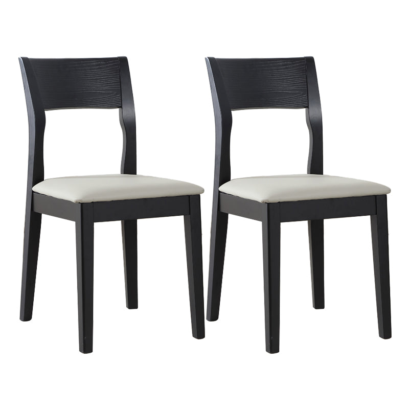 Contemporary Dining Chair 16'' Wide Open Side Chair with 4 Black Wood Legs for Home Use Off-White 2 Piece Set Clearhalo ' kitchen&dining_furn' 'Dining Chairs' 'Dining Tables & Seating' 'dining_chair' 'furn' 'furn_dining_chair' 'Furniture' 'furniture_dining_chair' 'Kitchen & Dining Furniture' 'kitchen' 3494067