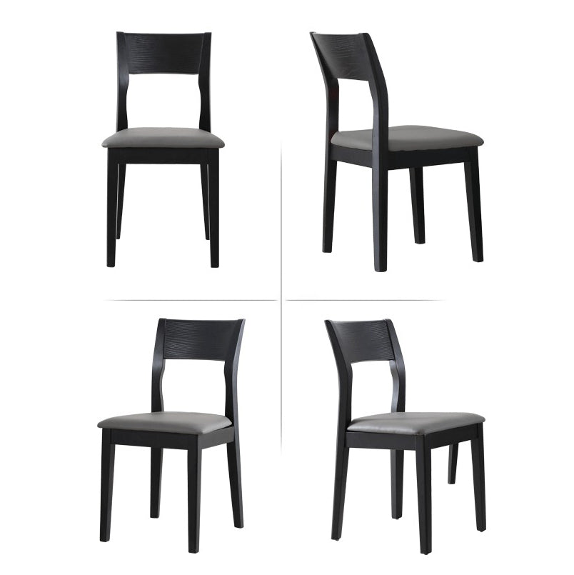 Contemporary Dining Chair 16'' Wide Open Side Chair with 4 Black Wood Legs for Home Use Clearhalo ' kitchen&dining_furn' 'Dining Chairs' 'Dining Tables & Seating' 'dining_chair' 'furn' 'furn_dining_chair' 'Furniture' 'furniture_dining_chair' 'Kitchen & Dining Furniture' 'kitchen' 3494070