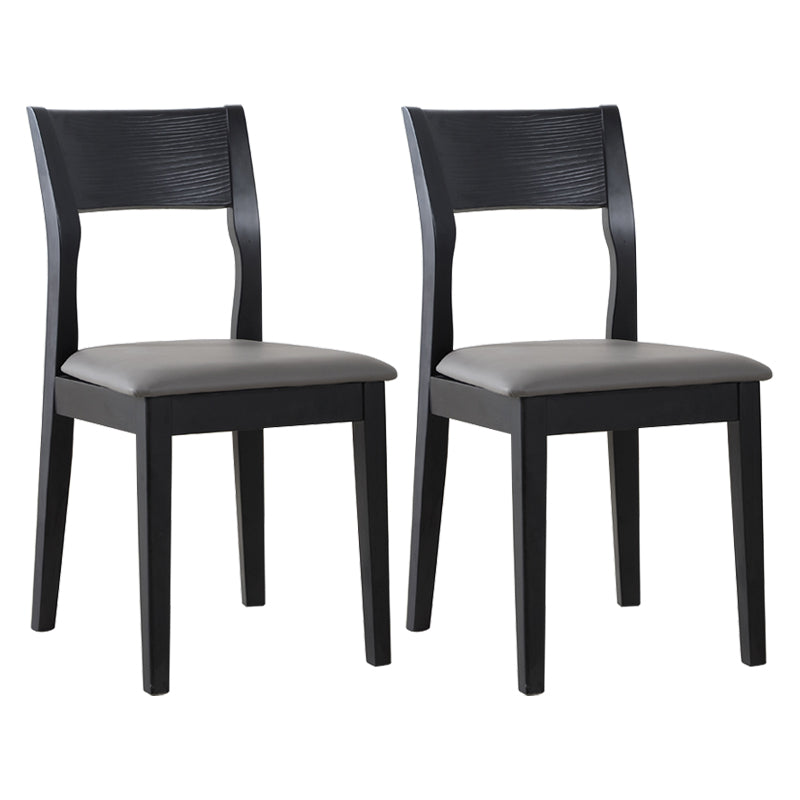 Contemporary Dining Chair 16'' Wide Open Side Chair with 4 Black Wood Legs for Home Use Grey 2 Piece Set Clearhalo ' kitchen&dining_furn' 'Dining Chairs' 'Dining Tables & Seating' 'dining_chair' 'furn' 'furn_dining_chair' 'Furniture' 'furniture_dining_chair' 'Kitchen & Dining Furniture' 'kitchen' 3494072