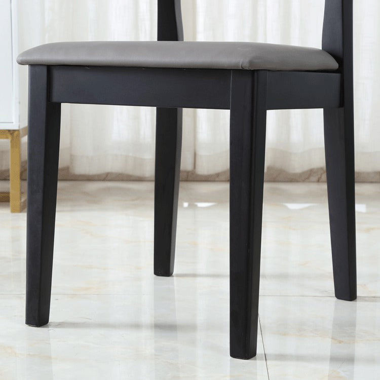 Contemporary Dining Chair 16'' Wide Open Side Chair with 4 Black Wood Legs for Home Use Clearhalo ' kitchen&dining_furn' 'Dining Chairs' 'Dining Tables & Seating' 'dining_chair' 'furn' 'furn_dining_chair' 'Furniture' 'furniture_dining_chair' 'Kitchen & Dining Furniture' 'kitchen' 3494073