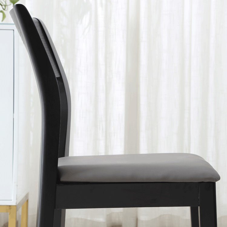 Contemporary Dining Chair 16'' Wide Open Side Chair with 4 Black Wood Legs for Home Use Clearhalo ' kitchen&dining_furn' 'Dining Chairs' 'Dining Tables & Seating' 'dining_chair' 'furn' 'furn_dining_chair' 'Furniture' 'furniture_dining_chair' 'Kitchen & Dining Furniture' 'kitchen' 3494075