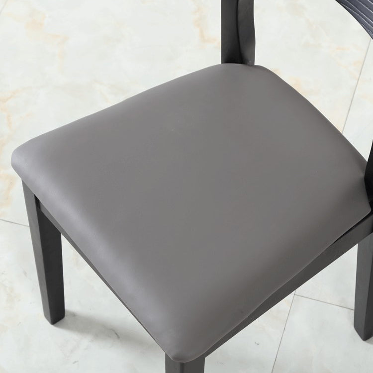 Contemporary Dining Chair 16'' Wide Open Side Chair with 4 Black Wood Legs for Home Use Clearhalo ' kitchen&dining_furn' 'Dining Chairs' 'Dining Tables & Seating' 'dining_chair' 'furn' 'furn_dining_chair' 'Furniture' 'furniture_dining_chair' 'Kitchen & Dining Furniture' 'kitchen' 3494077