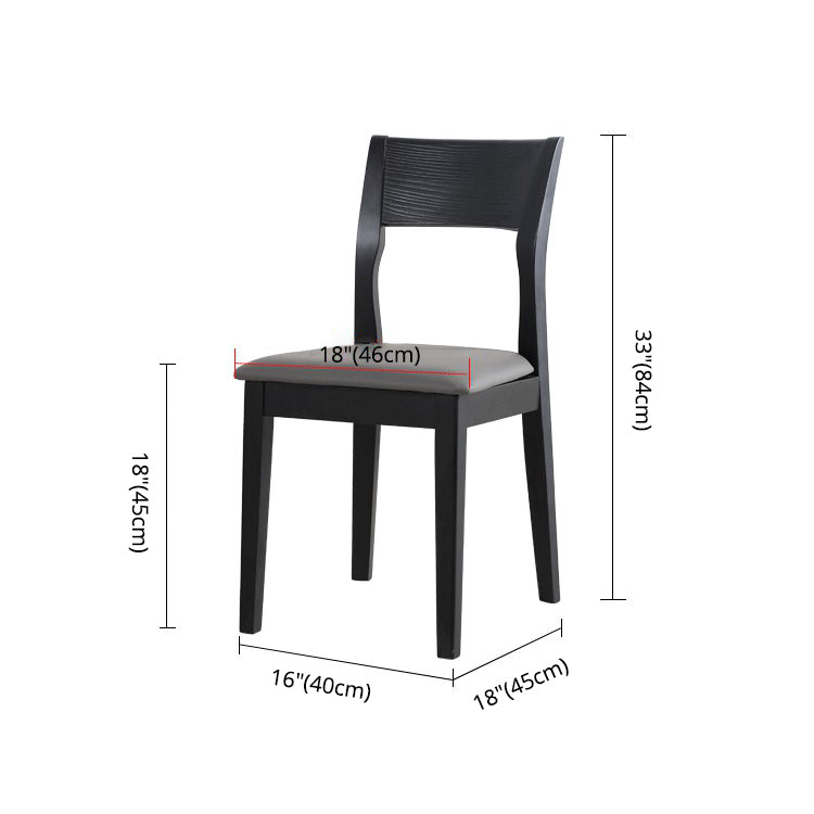 Contemporary Dining Chair 16'' Wide Open Side Chair with 4 Black Wood Legs for Home Use Clearhalo ' kitchen&dining_furn' 'Dining Chairs' 'Dining Tables & Seating' 'dining_chair' 'furn' 'furn_dining_chair' 'Furniture' 'furniture_dining_chair' 'Kitchen & Dining Furniture' 'kitchen' 3494078
