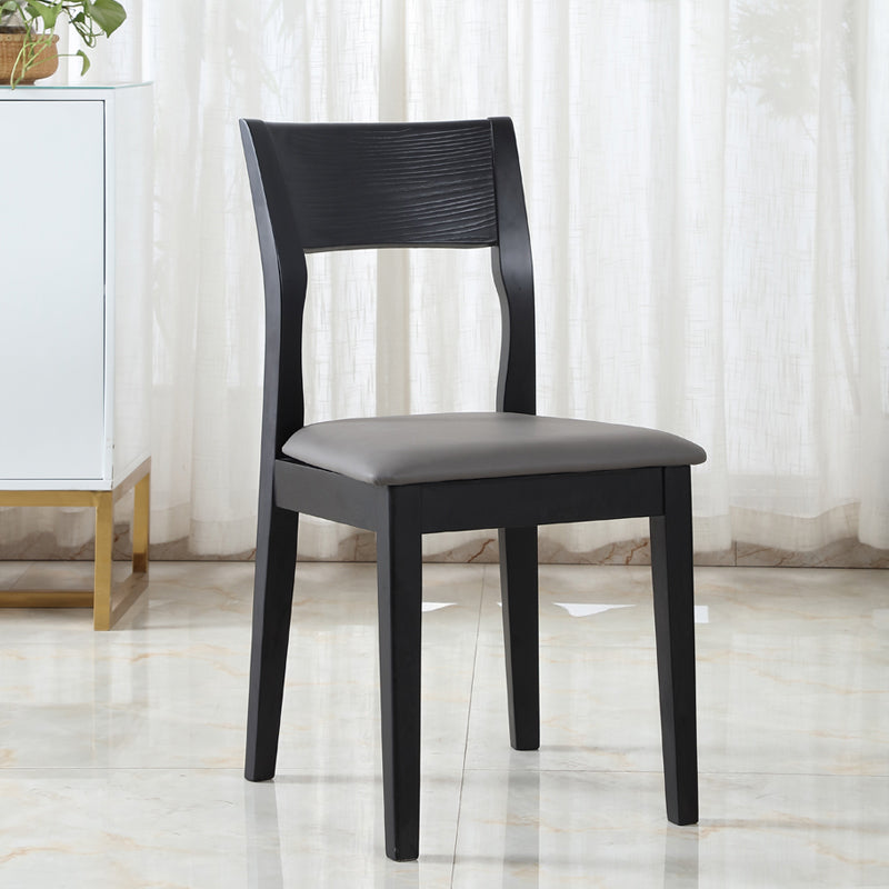 Contemporary Dining Chair 16'' Wide Open Side Chair with 4 Black Wood Legs for Home Use Clearhalo ' kitchen&dining_furn' 'Dining Chairs' 'Dining Tables & Seating' 'dining_chair' 'furn' 'furn_dining_chair' 'Furniture' 'furniture_dining_chair' 'Kitchen & Dining Furniture' 'kitchen' 3494079