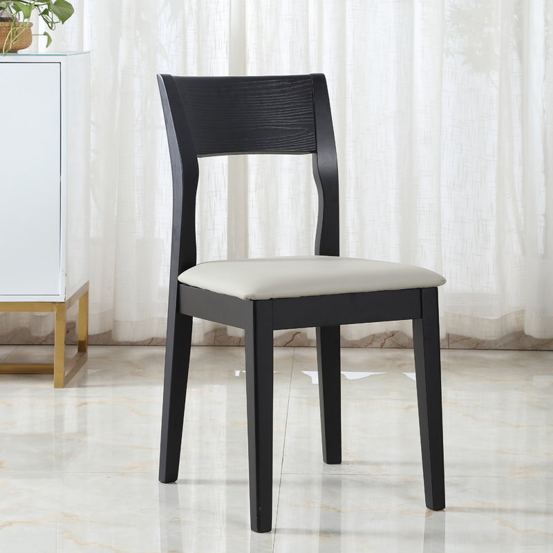 Contemporary Dining Chair 16'' Wide Open Side Chair with 4 Black Wood Legs for Home Use Clearhalo ' kitchen&dining_furn' 'Dining Chairs' 'Dining Tables & Seating' 'dining_chair' 'furn' 'furn_dining_chair' 'Furniture' 'furniture_dining_chair' 'Kitchen & Dining Furniture' 'kitchen' 3494080
