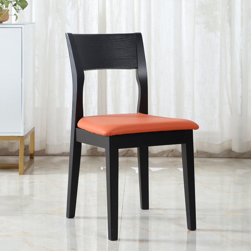 Contemporary Dining Chair 16'' Wide Open Side Chair with 4 Black Wood Legs for Home Use Clearhalo ' kitchen&dining_furn' 'Dining Chairs' 'Dining Tables & Seating' 'dining_chair' 'furn' 'furn_dining_chair' 'Furniture' 'furniture_dining_chair' 'Kitchen & Dining Furniture' 'kitchen' 3494081