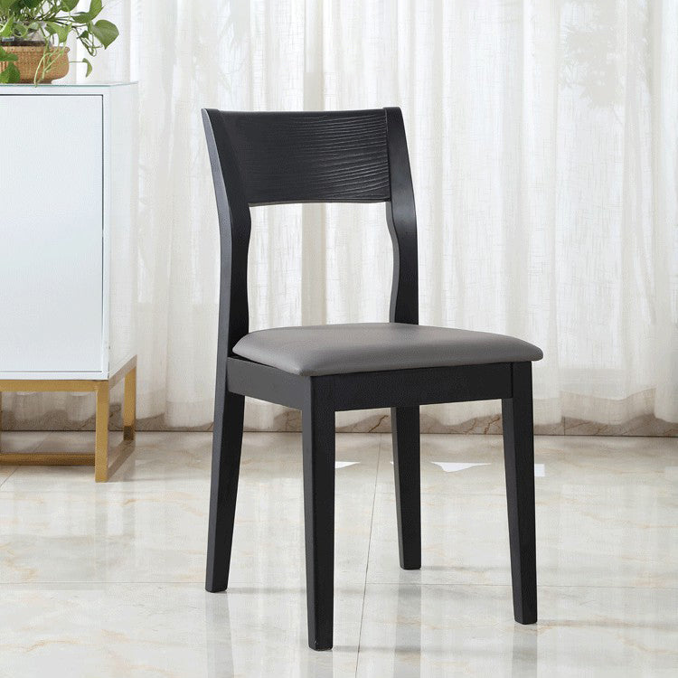 Contemporary Dining Chair 16'' Wide Open Side Chair with 4 Black Wood Legs for Home Use Clearhalo ' kitchen&dining_furn' 'Dining Chairs' 'Dining Tables & Seating' 'dining_chair' 'furn' 'furn_dining_chair' 'Furniture' 'furniture_dining_chair' 'Kitchen & Dining Furniture' 'kitchen' 3494082