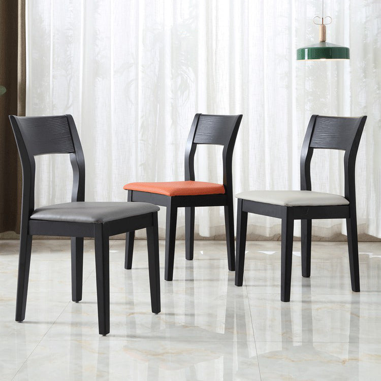 Contemporary Dining Chair 16'' Wide Open Side Chair with 4 Black Wood Legs for Home Use Clearhalo ' kitchen&dining_furn' 'Dining Chairs' 'Dining Tables & Seating' 'dining_chair' 'furn' 'furn_dining_chair' 'Furniture' 'furniture_dining_chair' 'Kitchen & Dining Furniture' 'kitchen' 3494083