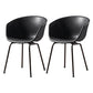 Industrial Style Metal Matte Finish Dining Arm Chair Solid Back Dining Chair Black Set of 2 Clearhalo ' kitchen&dining_furn' 'Dining Chairs' 'Dining Tables & Seating' 'dining_chair' 'Furniture' 'furniture_dining_chair' 'Kitchen & Dining Furniture' 'kitchen' 3494116