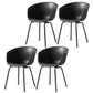 Industrial Style Metal Matte Finish Dining Arm Chair Solid Back Dining Chair Black Set of 4 Clearhalo ' kitchen&dining_furn' 'Dining Chairs' 'Dining Tables & Seating' 'dining_chair' 'Furniture' 'furniture_dining_chair' 'Kitchen & Dining Furniture' 'kitchen' 3494118