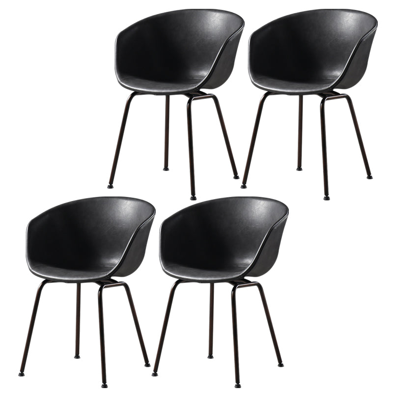 Industrial Style Metal Matte Finish Dining Arm Chair Solid Back Dining Chair Black Set of 4 Clearhalo ' kitchen&dining_furn' 'Dining Chairs' 'Dining Tables & Seating' 'dining_chair' 'Furniture' 'furniture_dining_chair' 'Kitchen & Dining Furniture' 'kitchen' 3494118