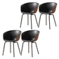 Industrial Style Metal Matte Finish Dining Arm Chair Solid Back Dining Chair Black-Brown Set of 4 Clearhalo ' kitchen&dining_furn' 'Dining Chairs' 'Dining Tables & Seating' 'dining_chair' 'Furniture' 'furniture_dining_chair' 'Kitchen & Dining Furniture' 'kitchen' 3494124