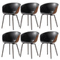 Industrial Style Metal Matte Finish Dining Arm Chair Solid Back Dining Chair Black-Brown Set of 6 Clearhalo ' kitchen&dining_furn' 'Dining Chairs' 'Dining Tables & Seating' 'dining_chair' 'Furniture' 'furniture_dining_chair' 'Kitchen & Dining Furniture' 'kitchen' 3494125