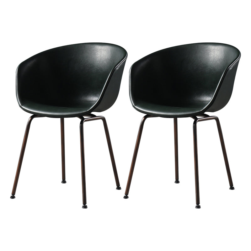 Industrial Style Metal Matte Finish Dining Arm Chair Solid Back Dining Chair Blackish Green Set of 2 Clearhalo ' kitchen&dining_furn' 'Dining Chairs' 'Dining Tables & Seating' 'dining_chair' 'Furniture' 'furniture_dining_chair' 'Kitchen & Dining Furniture' 'kitchen' 3494133