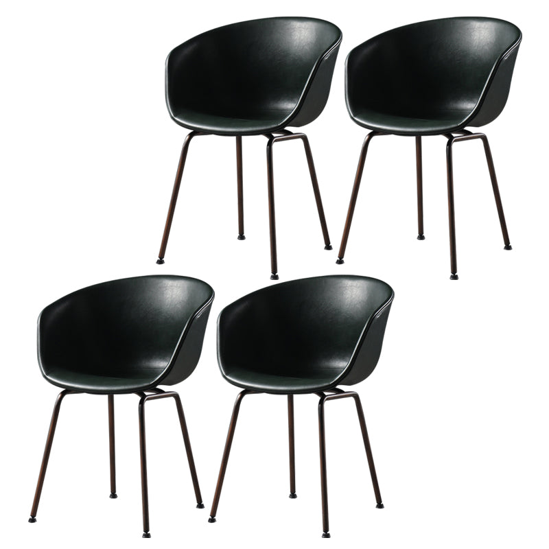 Industrial Style Metal Matte Finish Dining Arm Chair Solid Back Dining Chair Blackish Green Set of 4 Clearhalo ' kitchen&dining_furn' 'Dining Chairs' 'Dining Tables & Seating' 'dining_chair' 'Furniture' 'furniture_dining_chair' 'Kitchen & Dining Furniture' 'kitchen' 3494135