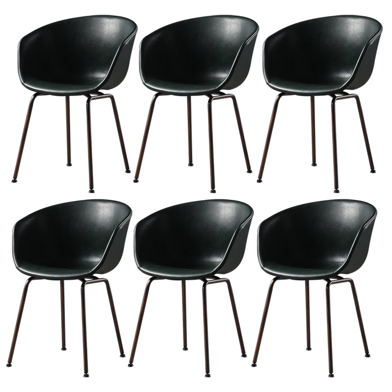 Industrial Style Metal Matte Finish Dining Arm Chair Solid Back Dining Chair Blackish Green Set of 6 Clearhalo ' kitchen&dining_furn' 'Dining Chairs' 'Dining Tables & Seating' 'dining_chair' 'Furniture' 'furniture_dining_chair' 'Kitchen & Dining Furniture' 'kitchen' 3494137