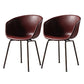 Industrial Style Metal Matte Finish Dining Arm Chair Solid Back Dining Chair Burgundy Set of 2 Clearhalo ' kitchen&dining_furn' 'Dining Chairs' 'Dining Tables & Seating' 'dining_chair' 'Furniture' 'furniture_dining_chair' 'Kitchen & Dining Furniture' 'kitchen' 3494139