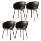 Industrial Style Metal Matte Finish Dining Arm Chair Solid Back Dining Chair Dark Khaki Set of 4 Clearhalo ' kitchen&dining_furn' 'Dining Chairs' 'Dining Tables & Seating' 'dining_chair' 'Furniture' 'furniture_dining_chair' 'Kitchen & Dining Furniture' 'kitchen' 3494143