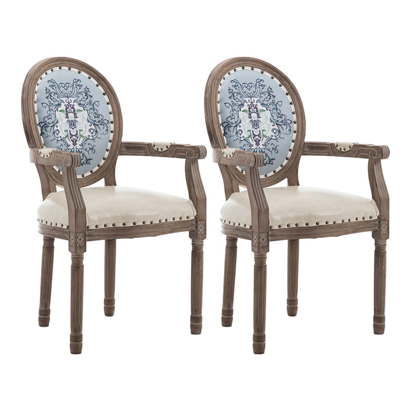 Wood Farmhouse Dining Arm Chair with Cushion Open Back Dining Side Chair for Home White 2 Piece Set Clearhalo ' kitchen&dining_furn' 'Dining Chairs' 'Dining Tables & Seating' 'dining_chair' 'furn' 'furn_dining_chair' 'Furniture' 'furniture_dining_chair' 'Kitchen & Dining Furniture' 'kitchen' 3494146