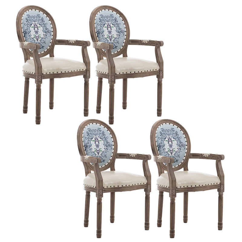 Wood Farmhouse Dining Arm Chair with Cushion Open Back Dining Side Chair for Home White 4 Piece Set Clearhalo ' kitchen&dining_furn' 'Dining Chairs' 'Dining Tables & Seating' 'dining_chair' 'furn' 'furn_dining_chair' 'Furniture' 'furniture_dining_chair' 'Kitchen & Dining Furniture' 'kitchen' 3494148