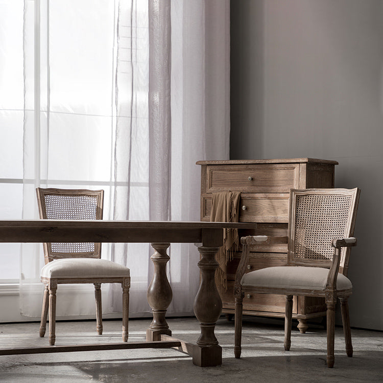 Wood Farmhouse Dining Arm Chair with Cushion Open Back Dining Side Chair for Home Clearhalo ' kitchen&dining_furn' 'Dining Chairs' 'Dining Tables & Seating' 'dining_chair' 'furn' 'furn_dining_chair' 'Furniture' 'furniture_dining_chair' 'Kitchen & Dining Furniture' 'kitchen' 3494149