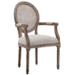 Wood Farmhouse Dining Arm Chair with Cushion Open Back Dining Side Chair for Home Off-White 1 Piece Clearhalo ' kitchen&dining_furn' 'Dining Chairs' 'Dining Tables & Seating' 'dining_chair' 'furn' 'furn_dining_chair' 'Furniture' 'furniture_dining_chair' 'Kitchen & Dining Furniture' 'kitchen' 3494150