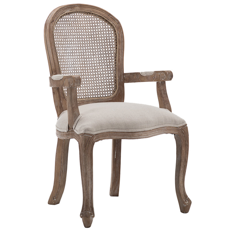 Wood Farmhouse Dining Arm Chair with Cushion Open Back Dining Side Chair for Home Textured White 1 Piece Clearhalo ' kitchen&dining_furn' 'Dining Chairs' 'Dining Tables & Seating' 'dining_chair' 'furn' 'furn_dining_chair' 'Furniture' 'furniture_dining_chair' 'Kitchen & Dining Furniture' 'kitchen' 3494155
