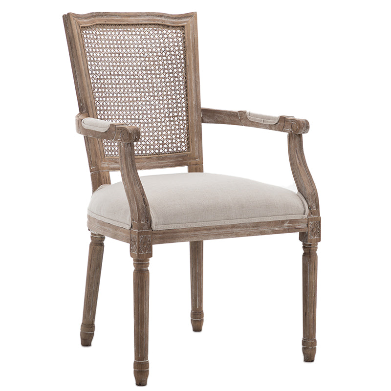 Wood Farmhouse Dining Arm Chair with Cushion Open Back Dining Side Chair for Home Distressed White 1 Piece Clearhalo ' kitchen&dining_furn' 'Dining Chairs' 'Dining Tables & Seating' 'dining_chair' 'furn' 'furn_dining_chair' 'Furniture' 'furniture_dining_chair' 'Kitchen & Dining Furniture' 'kitchen' 3494161