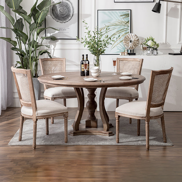 Wood Farmhouse Dining Arm Chair with Cushion Open Back Dining Side Chair for Home Clearhalo ' kitchen&dining_furn' 'Dining Chairs' 'Dining Tables & Seating' 'dining_chair' 'furn' 'furn_dining_chair' 'Furniture' 'furniture_dining_chair' 'Kitchen & Dining Furniture' 'kitchen' 3494162