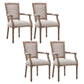 Wood Farmhouse Dining Arm Chair with Cushion Open Back Dining Side Chair for Home Distressed White 4 Piece Set Clearhalo ' kitchen&dining_furn' 'Dining Chairs' 'Dining Tables & Seating' 'dining_chair' 'furn' 'furn_dining_chair' 'Furniture' 'furniture_dining_chair' 'Kitchen & Dining Furniture' 'kitchen' 3494165