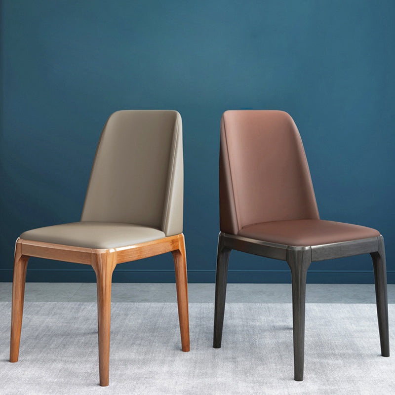 Glam Scandinavian Kitchen Dining Room Wood Chairs Solid Back Side Chair Set Clearhalo ' kitchen&dining_furn' 'Dining Chairs' 'Dining Tables & Seating' 'dining_chair' 'furn' 'furn_dining_chair' 'Furniture' 'furniture_dining_chair' 'Kitchen & Dining Furniture' 'kitchen' 3494169