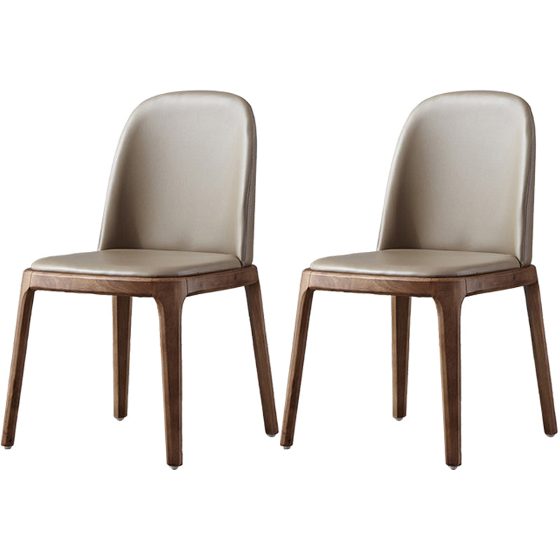 Glam Scandinavian Kitchen Dining Room Wood Chairs Solid Back Side Chair Set Khaki 2 Piece Set Walnut Clearhalo ' kitchen&dining_furn' 'Dining Chairs' 'Dining Tables & Seating' 'dining_chair' 'furn' 'furn_dining_chair' 'Furniture' 'furniture_dining_chair' 'Kitchen & Dining Furniture' 'kitchen' 3494170