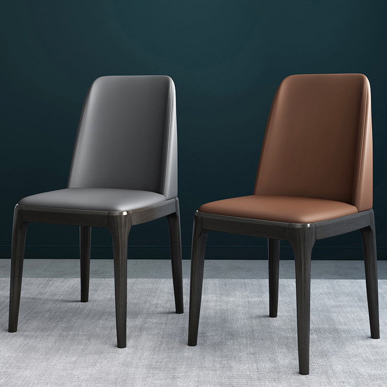 Glam Scandinavian Kitchen Dining Room Wood Chairs Solid Back Side Chair Set Clearhalo ' kitchen&dining_furn' 'Dining Chairs' 'Dining Tables & Seating' 'dining_chair' 'furn' 'furn_dining_chair' 'Furniture' 'furniture_dining_chair' 'Kitchen & Dining Furniture' 'kitchen' 3494175