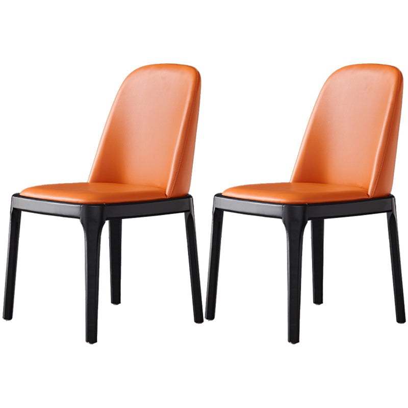 Glam Scandinavian Kitchen Dining Room Wood Chairs Solid Back Side Chair Set Orange 2 Piece Set Black Clearhalo ' kitchen&dining_furn' 'Dining Chairs' 'Dining Tables & Seating' 'dining_chair' 'furn' 'furn_dining_chair' 'Furniture' 'furniture_dining_chair' 'Kitchen & Dining Furniture' 'kitchen' 3494176