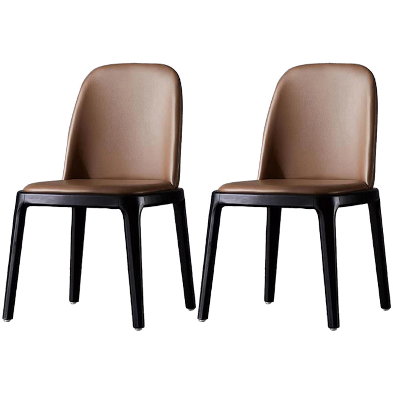 Glam Scandinavian Kitchen Dining Room Wood Chairs Solid Back Side Chair Set Coffee 2 Piece Set Black Clearhalo ' kitchen&dining_furn' 'Dining Chairs' 'Dining Tables & Seating' 'dining_chair' 'furn' 'furn_dining_chair' 'Furniture' 'furniture_dining_chair' 'Kitchen & Dining Furniture' 'kitchen' 3494181