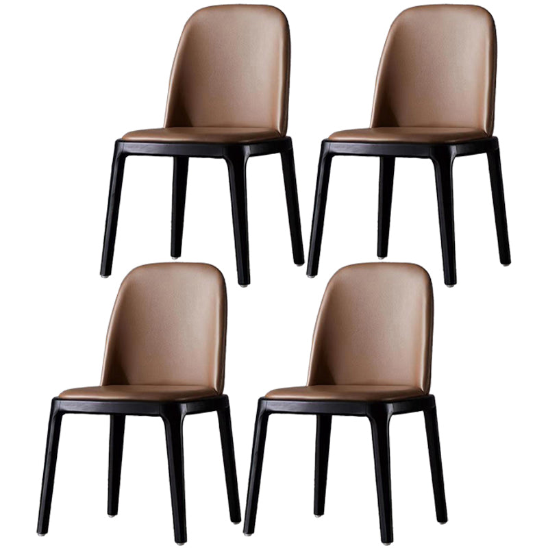 Glam Scandinavian Kitchen Dining Room Wood Chairs Solid Back Side Chair Set Coffee 4 Piece Set Black Clearhalo ' kitchen&dining_furn' 'Dining Chairs' 'Dining Tables & Seating' 'dining_chair' 'furn' 'furn_dining_chair' 'Furniture' 'furniture_dining_chair' 'Kitchen & Dining Furniture' 'kitchen' 3494183