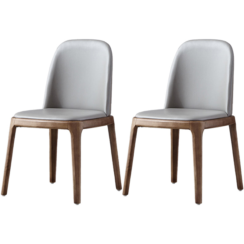 Glam Scandinavian Kitchen Dining Room Wood Chairs Solid Back Side Chair Set Grey 2 Piece Set Walnut Clearhalo ' kitchen&dining_furn' 'Dining Chairs' 'Dining Tables & Seating' 'dining_chair' 'furn' 'furn_dining_chair' 'Furniture' 'furniture_dining_chair' 'Kitchen & Dining Furniture' 'kitchen' 3494193
