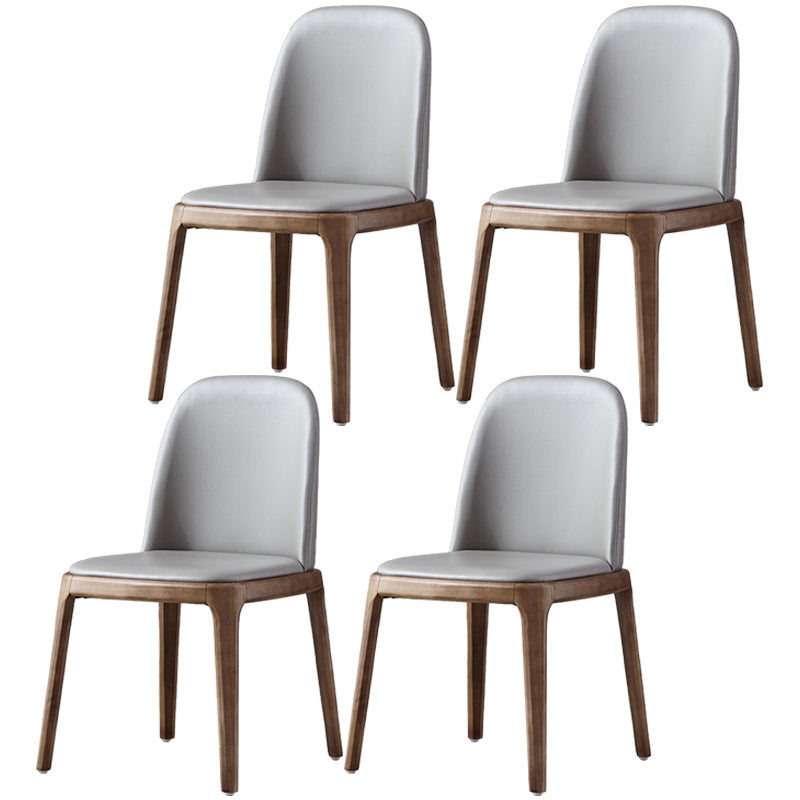 Glam Scandinavian Kitchen Dining Room Wood Chairs Solid Back Side Chair Set Grey 4 Piece Set Walnut Clearhalo ' kitchen&dining_furn' 'Dining Chairs' 'Dining Tables & Seating' 'dining_chair' 'furn' 'furn_dining_chair' 'Furniture' 'furniture_dining_chair' 'Kitchen & Dining Furniture' 'kitchen' 3494194