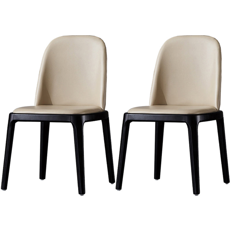Glam Scandinavian Kitchen Dining Room Wood Chairs Solid Back Side Chair Set Off-White 2 Piece Set Black Clearhalo ' kitchen&dining_furn' 'Dining Chairs' 'Dining Tables & Seating' 'dining_chair' 'furn' 'furn_dining_chair' 'Furniture' 'furniture_dining_chair' 'Kitchen & Dining Furniture' 'kitchen' 3494196