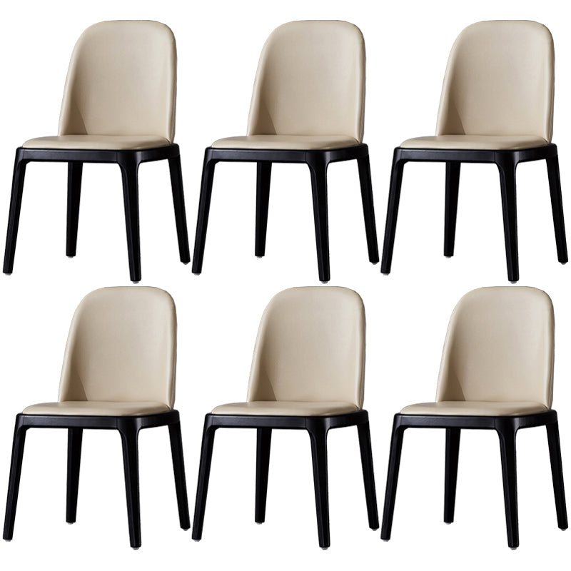 Glam Scandinavian Kitchen Dining Room Wood Chairs Solid Back Side Chair Set Off-White 6 Piece Set Black Clearhalo ' kitchen&dining_furn' 'Dining Chairs' 'Dining Tables & Seating' 'dining_chair' 'furn' 'furn_dining_chair' 'Furniture' 'furniture_dining_chair' 'Kitchen & Dining Furniture' 'kitchen' 3494198