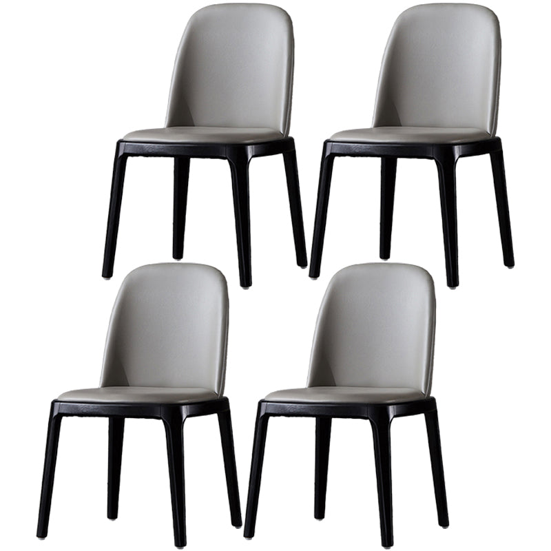 Glam Scandinavian Kitchen Dining Room Wood Chairs Solid Back Side Chair Set Grey 4 Piece Set Black Clearhalo ' kitchen&dining_furn' 'Dining Chairs' 'Dining Tables & Seating' 'dining_chair' 'furn' 'furn_dining_chair' 'Furniture' 'furniture_dining_chair' 'Kitchen & Dining Furniture' 'kitchen' 3494200