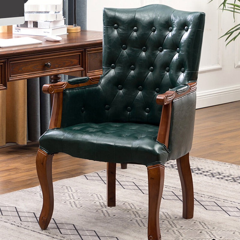 Wood French Country Dining Arm Chair with Color Cushion Parsons Chair for Home Clearhalo ' kitchen&dining_furn' 'Dining Chairs' 'Dining Tables & Seating' 'dining_chair' 'furn' 'furn_dining_chair' 'Furniture' 'furniture_dining_chair' 'Kitchen & Dining Furniture' 'kitchen' 3494202