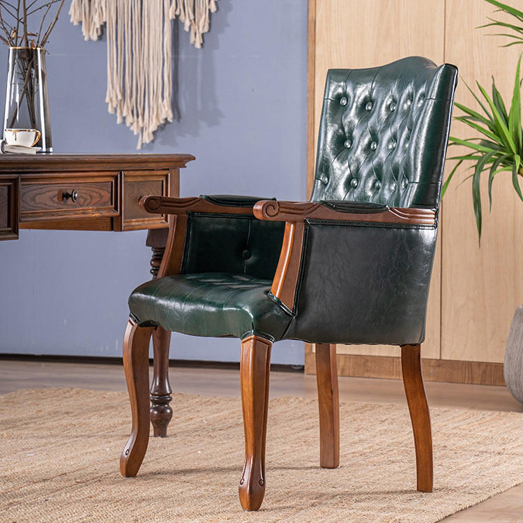 Wood French Country Dining Arm Chair with Color Cushion Parsons Chair for Home Clearhalo ' kitchen&dining_furn' 'Dining Chairs' 'Dining Tables & Seating' 'dining_chair' 'furn' 'furn_dining_chair' 'Furniture' 'furniture_dining_chair' 'Kitchen & Dining Furniture' 'kitchen' 3494206