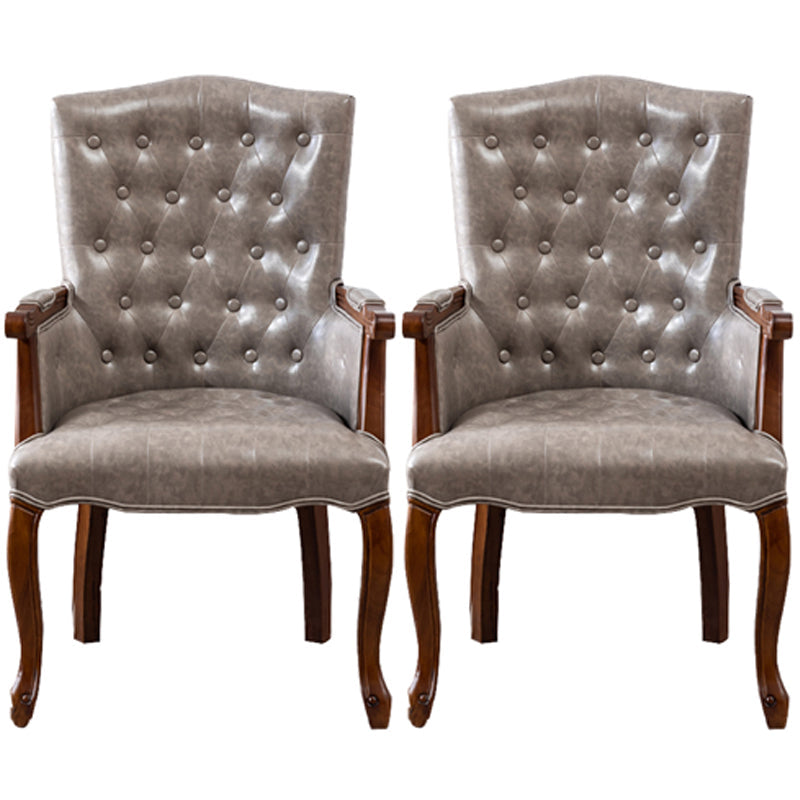 Wood French Country Dining Arm Chair with Color Cushion Parsons Chair for Home Grey 2 Piece Set Clearhalo ' kitchen&dining_furn' 'Dining Chairs' 'Dining Tables & Seating' 'dining_chair' 'furn' 'furn_dining_chair' 'Furniture' 'furniture_dining_chair' 'Kitchen & Dining Furniture' 'kitchen' 3494210