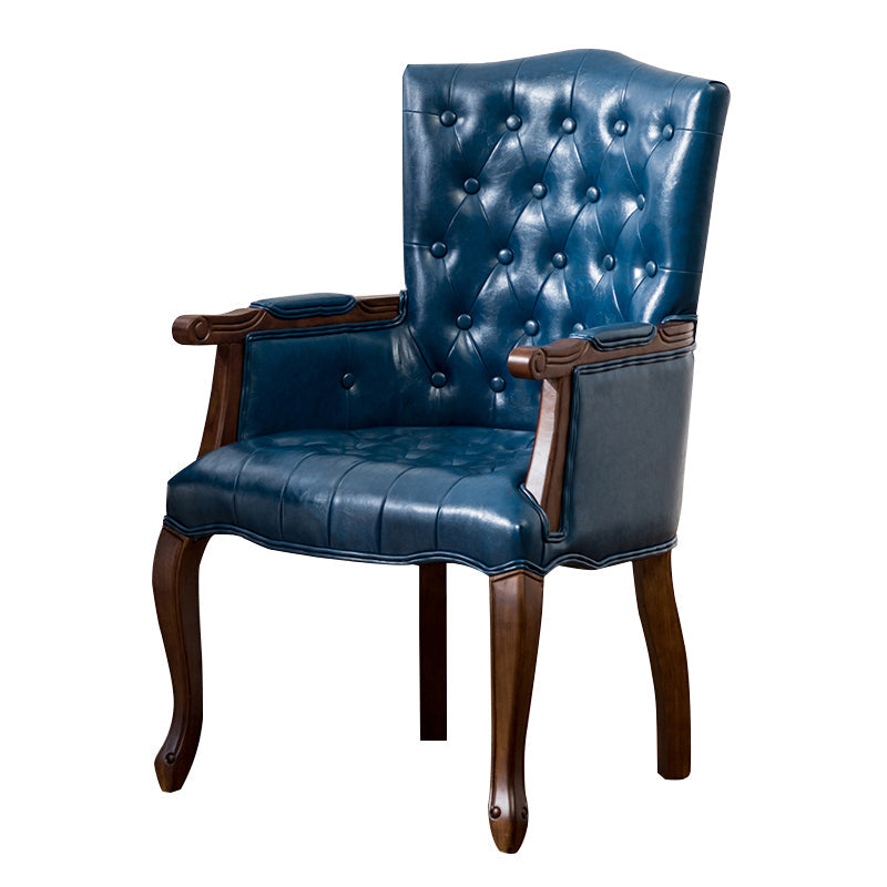 Wood French Country Dining Arm Chair with Color Cushion Parsons Chair for Home Clearhalo ' kitchen&dining_furn' 'Dining Chairs' 'Dining Tables & Seating' 'dining_chair' 'furn' 'furn_dining_chair' 'Furniture' 'furniture_dining_chair' 'Kitchen & Dining Furniture' 'kitchen' 3494211