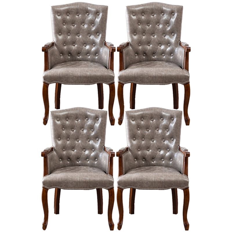 Wood French Country Dining Arm Chair with Color Cushion Parsons Chair for Home Grey 4 Piece Set Clearhalo ' kitchen&dining_furn' 'Dining Chairs' 'Dining Tables & Seating' 'dining_chair' 'furn' 'furn_dining_chair' 'Furniture' 'furniture_dining_chair' 'Kitchen & Dining Furniture' 'kitchen' 3494213